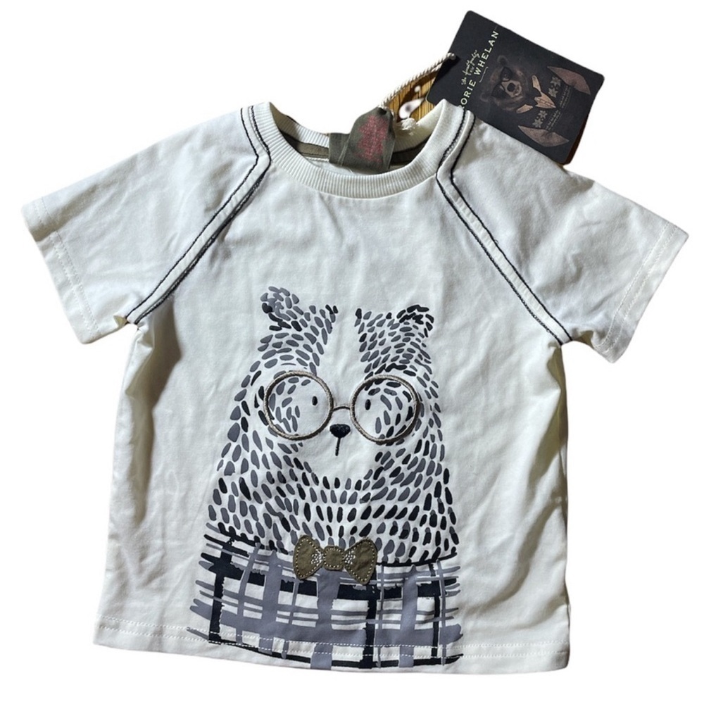 Rorie Whelan T-Shirt Bear with Glasses and Bowtie Kids Size 24 Months NWT